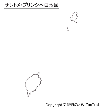 サントメ・プリンシペ白地図