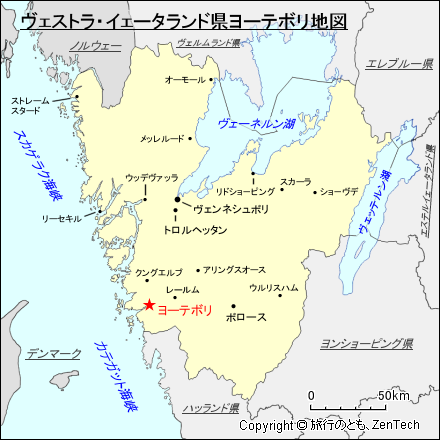 ヴェストラ・イェータランド県ヨーテボリ地図