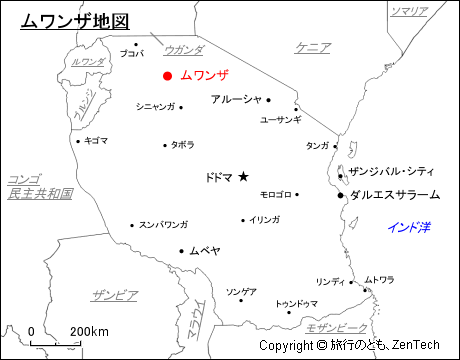 ムワンザ地図