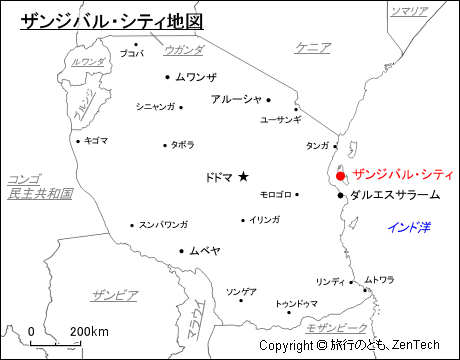 ザンジバル・シティ地図