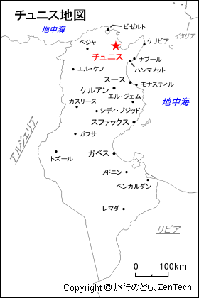 チュニス地図
