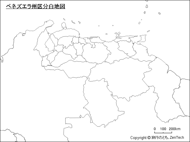 ベネズエラ州区分白地図