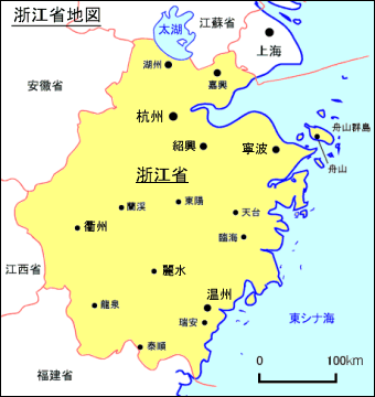 浙江省地図