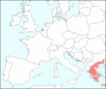西ヨーロッパにおけるギリシャ地図