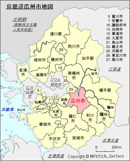 京畿道広州市地図