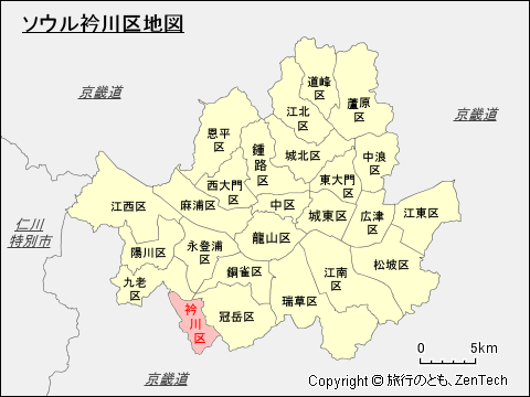 ソウル衿川区地図