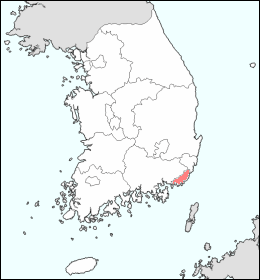韓国における釜山地図