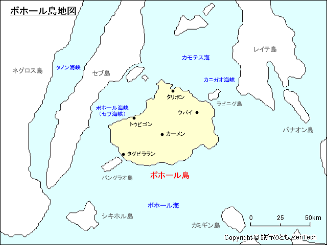 ボホール島地図