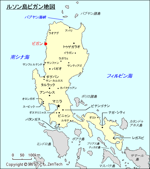 ルソン島ビガン地図