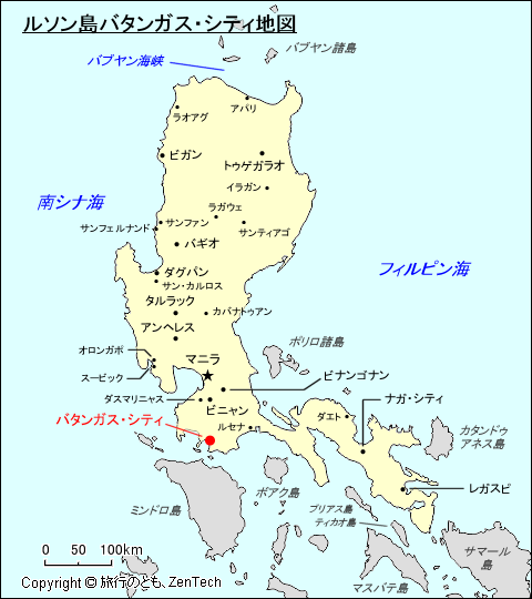 ルソン島バタンガス・シティ地図