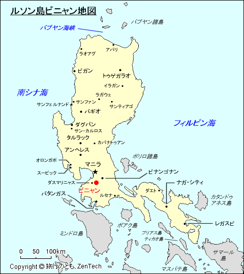 ルソン島ビニャン地図