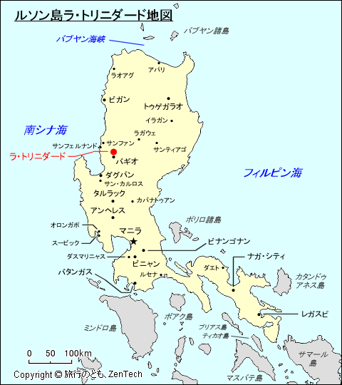 ルソン島ラ・トリニダード地図