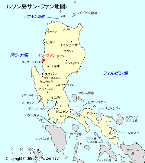 ルソン島サン・ファン地図