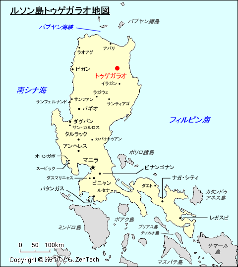 ルソン島トゥゲガラオ地図