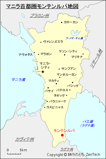 マニラ首都圏モンテンルパ地図