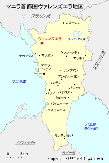 マニラ首都圏ヴァレンズエラ地図