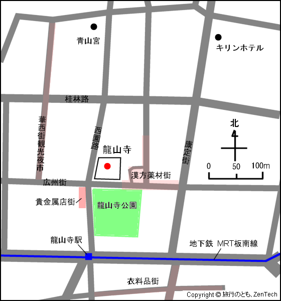 華西街夜市 地図