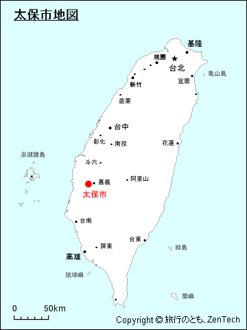 台湾における太保市地図