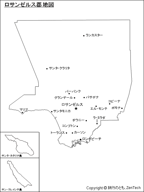 ロサンゼルス郡地図