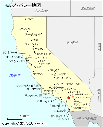 カリフォルニア州モレノ・バレー地図