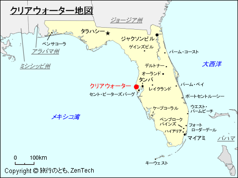 フロリダ州クリアウォーター地図