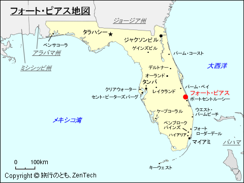 フロリダ州フォート・ピアス地図