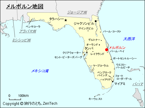 フロリダ州メルボルン地図