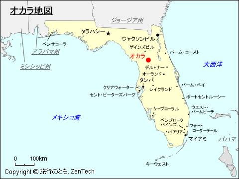 フロリダ州オカラ地図