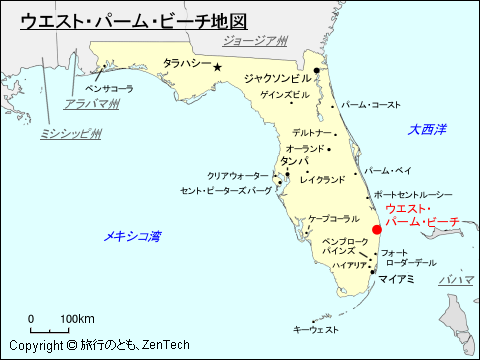 フロリダ州ウェストパームビーチ地図