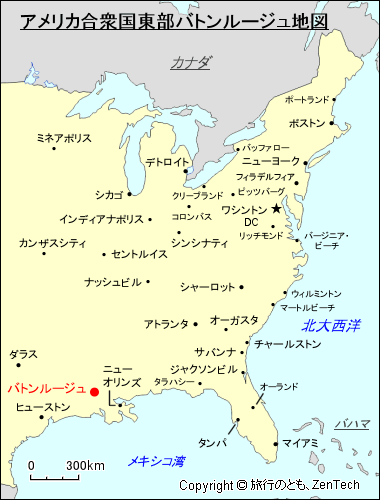 アメリカ合衆国東部バトンルージュ地図