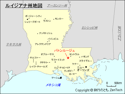 ルイジアナ州バトンルージュ地図