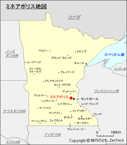 ミネソタ州ミネアポリス地図