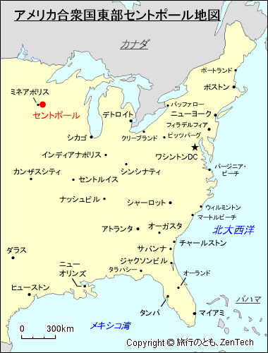アメリカ合衆国東部セントポール地図