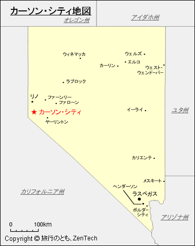 ネバダ州カーソン・シティ地図