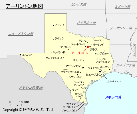 テキサス州アーリントン地図