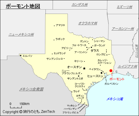 テキサス州ボーモント地図