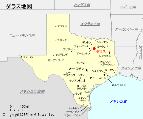 テキサス州ダラス地図