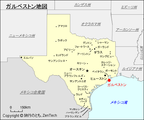 テキサス州ガルベストン地図