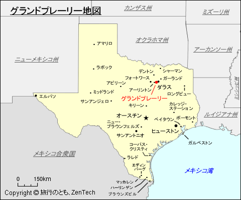 テキサス州グランドプレーリー地図