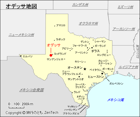 テキサス州オデッサ地図