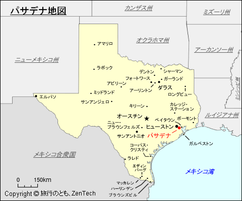 テキサス州パサデナ地図