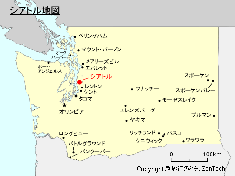 ワシントン州シアトル地図