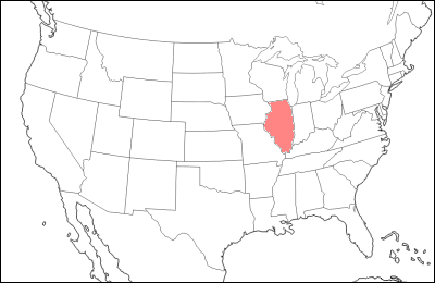 イリノイ州地図 旅行のとも、ZenTech