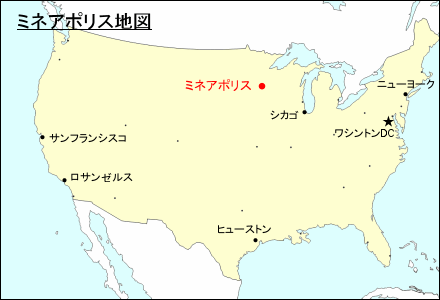 アメリカ合衆国におけるミネアポリス地図