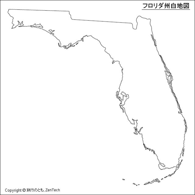 フロリダ州白地図