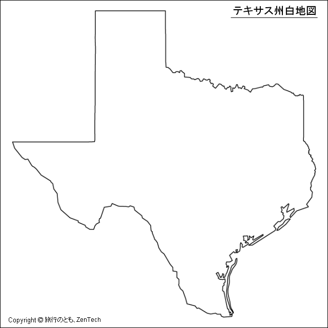 テキサス州白地図