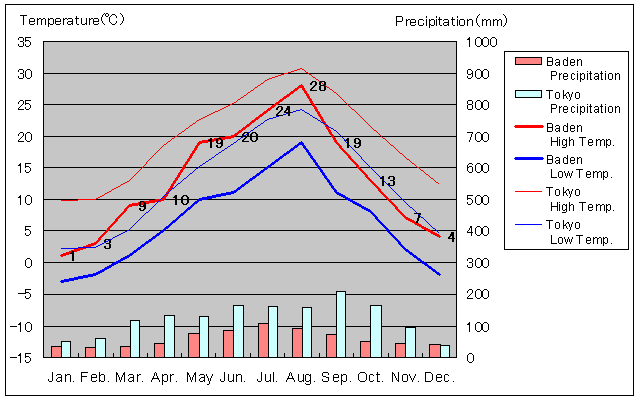 Baden Temperature Graph