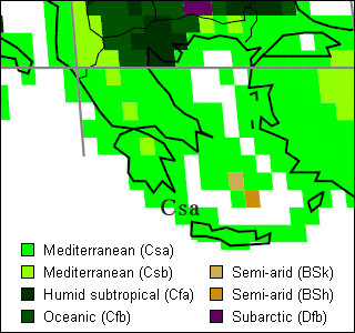 Greece Climate Map