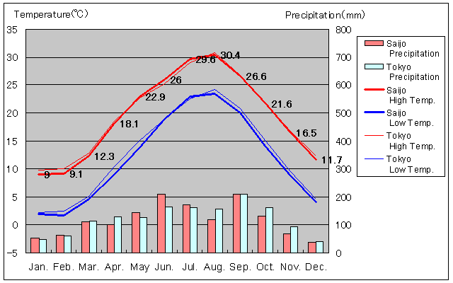 Saijo Temperature Graph