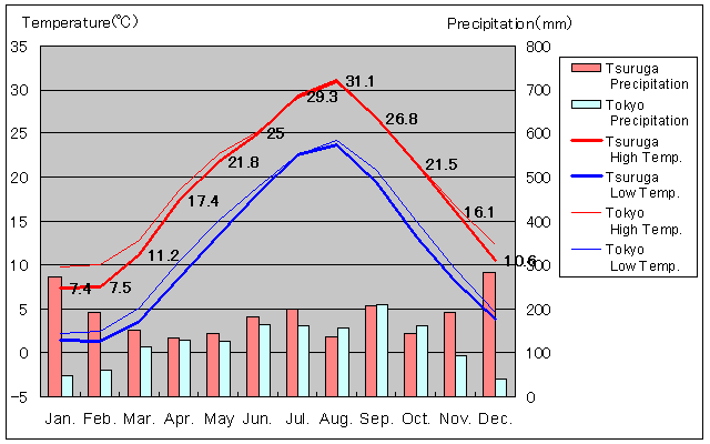 Tsuruga Temperature Graph
